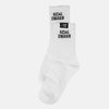 White socks with 'Goal Digger' text on a white background