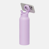 Lilac 0.7L Ringo water bottle with a phone magnetically attached to its lid.