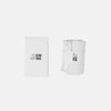 White gym socks with black 'GYM SOX' branding, shown folded flat and rolled with a matching white band on a light gray background.