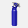 Blue 0.7L Ringo water bottle with magnetic ring holding a smartphone.