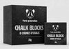 Two chalk blocks with 'two pandas' branding on a white background