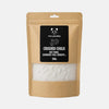 Kraft paper packaging of crushed chalk with 'two pandas' branding on a white background