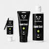 Three bottles of two pandas liquid mint scented chalk on a white background