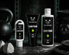 Two Pandas liquid mint scented chalk products with gym equipment in the background