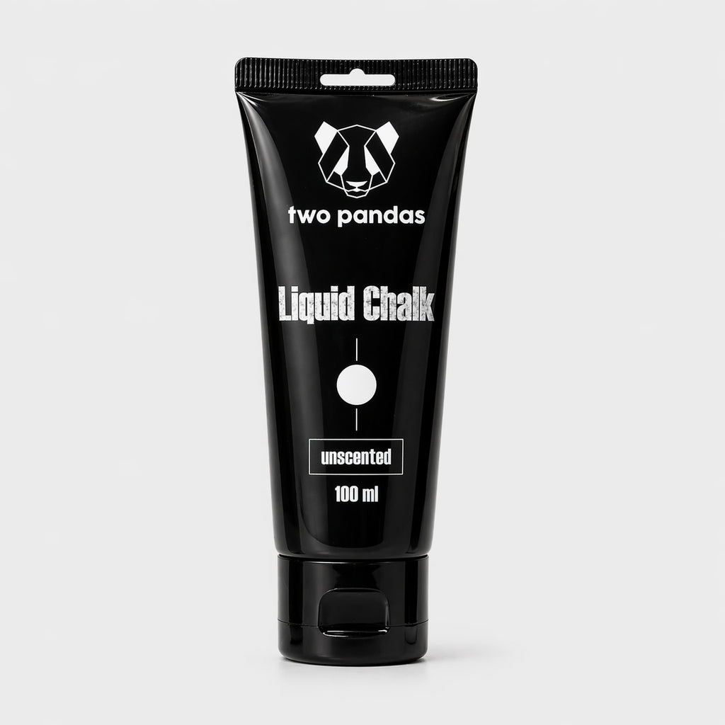 Black tube of two pandas liquid chalk on a white background