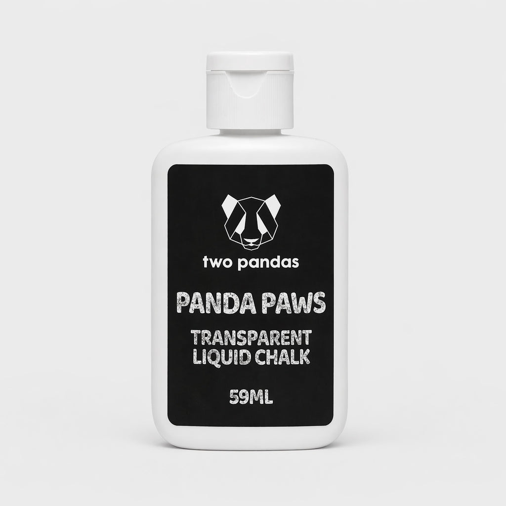 Bottle of two pandas Panda Paws transparent liquid chalk on a white background