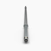 A colarless Gungnire stainless steel barbell on grey background.