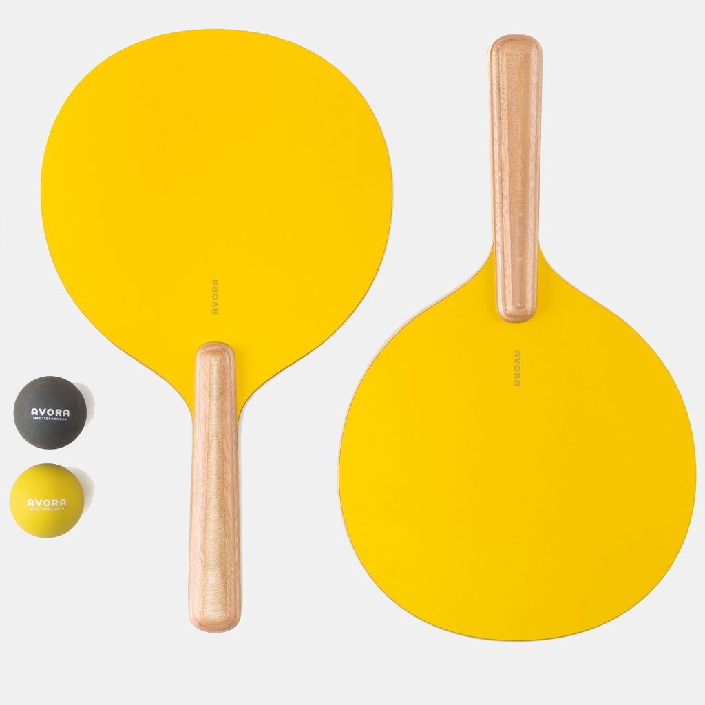 Beach Paddle Tennis Set | Yellow Paddles, Blue Cover - ninjoo