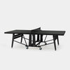 Black ping pong table on a white background