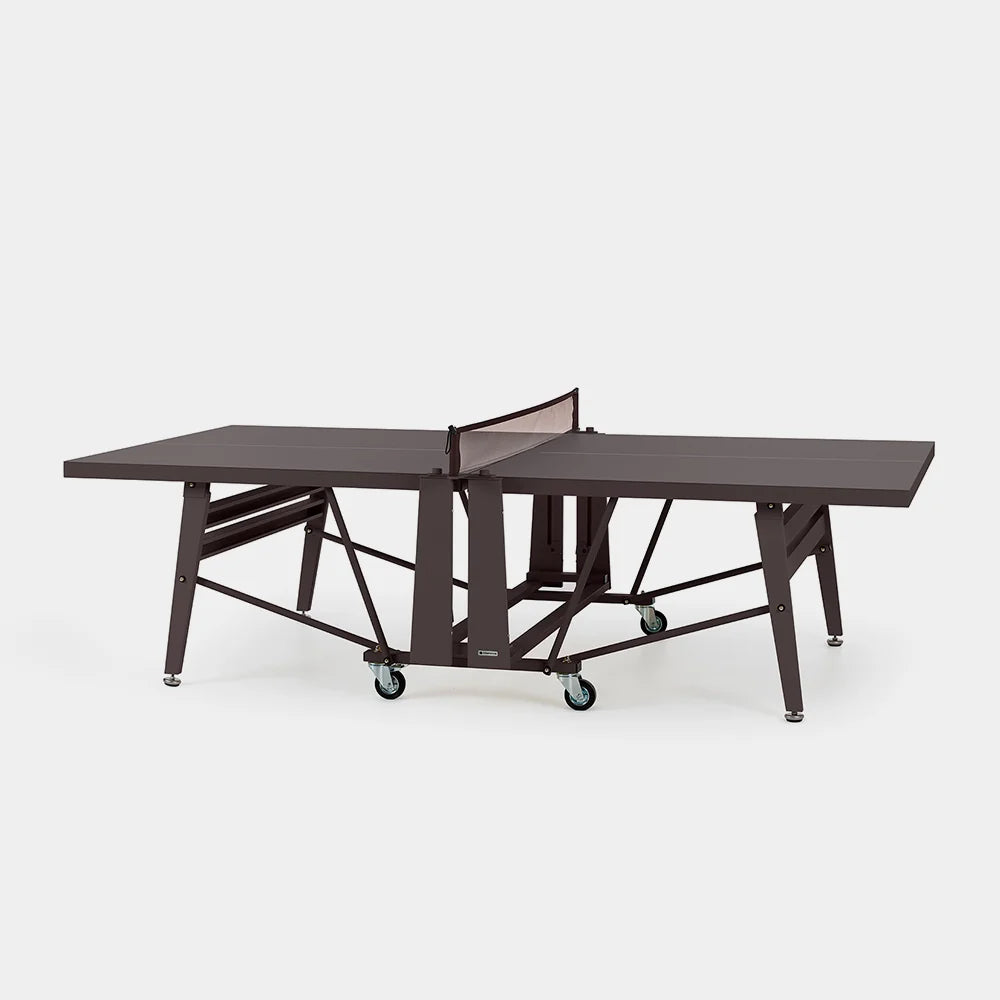 Table tennis table on wheels with a white background