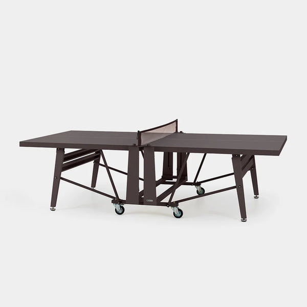 Table tennis table on wheels with a white background