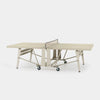 Ping pong table on wheels with a white background