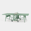 Green ping pong table on a white background