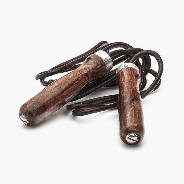 Retro Heritage Leather & Wood Jump Rope - ninjoo