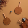 Handmade Beach Paddle Tennis Set | Walnut Wood Paddles, Green Cover - ninjoo