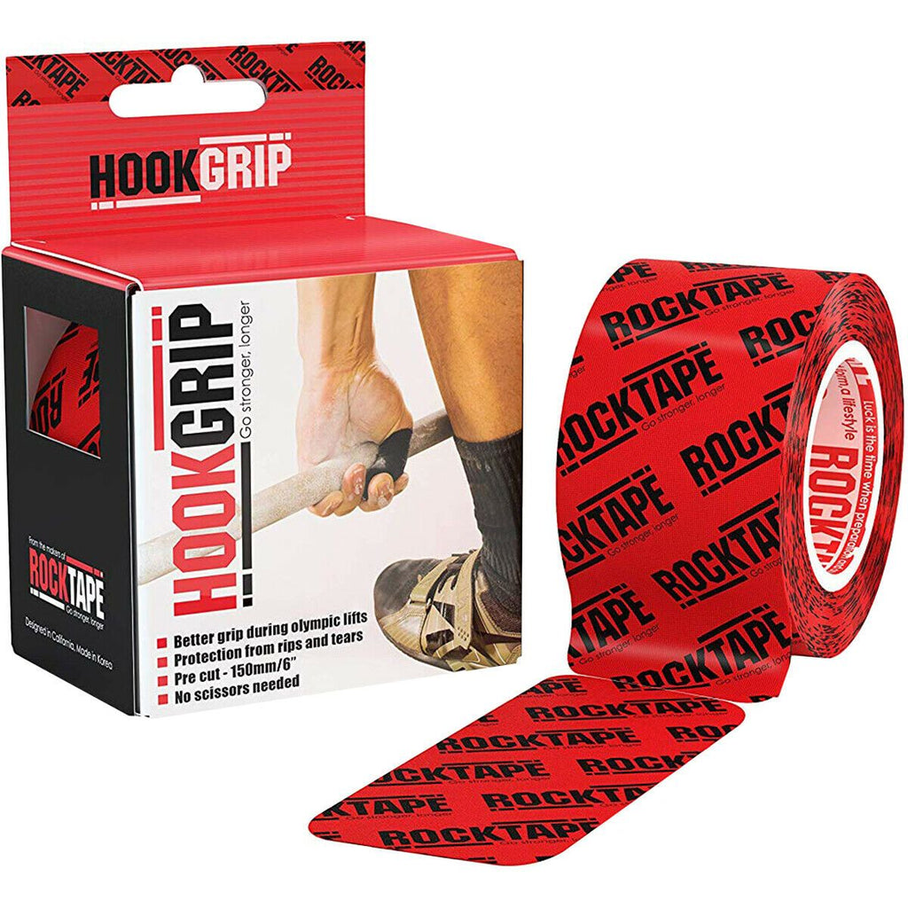 HookGrip Pre-Cut Tape Thumb Protection For Weightlifting | Red | Rocktape