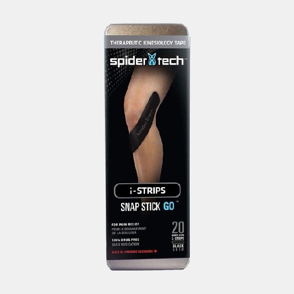 Kinesiology Tape - Universal I-Strips 20 Pack Tin - Black | Spidertech