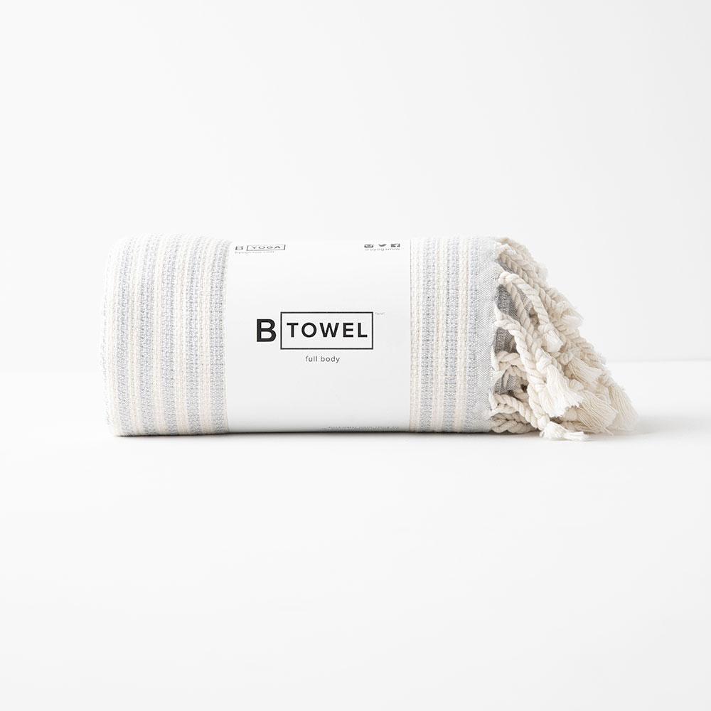 The Turkish Towel - Full Body - Stone Stripe | B Yoga