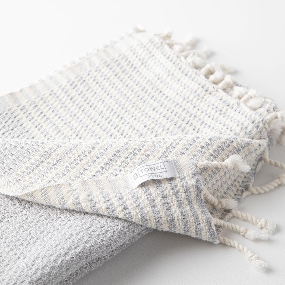 Full Body Turkish Towel Stone Stripe– ninjoo - Main Image